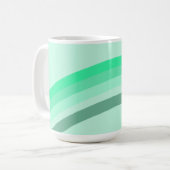 ムグと穏やかな緑のストライプ コーヒーマグカップ (正面左)