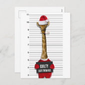 ムグショットおもしろいクリスマスの罪のキリン シーズンポストカード (正面/裏面)