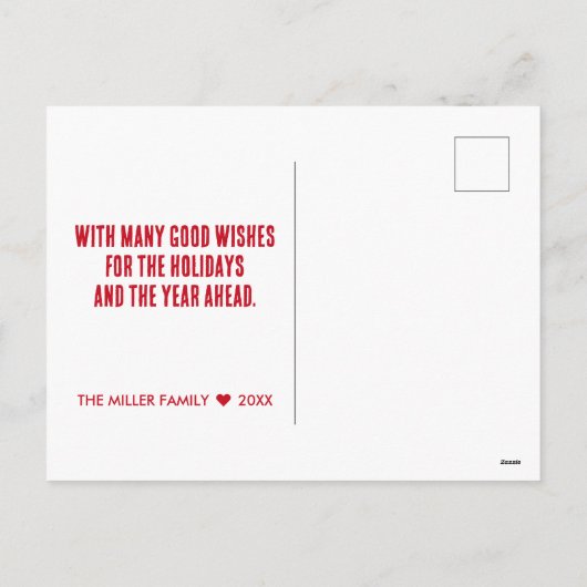 ムグショットおもしろいクリスマスの罪のキリン シーズンポストカード (裏面)