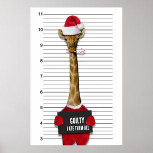 ムグショットおもしろいクリスマスの罪のキリン ポスター