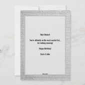 ムグショットおもしろい指名手配ポスター名前をカスタムする&文字 シーズンカード (裏面)