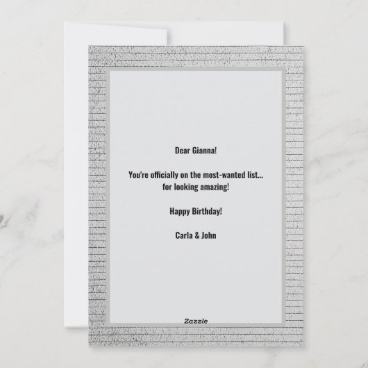 ムグショットおもしろい指名手配ポスター名前をカスタムする&文字 シーズンカード (裏面)