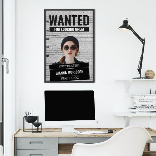 ムグショットおもしろい指名手配名前をカスタムする&文字ポスター ポスター