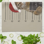 ムグショットキャットクリスマス キッチンタオル (折り畳み)