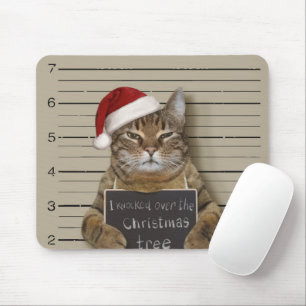 ムグショットキャットクリスマス マウスパッド
