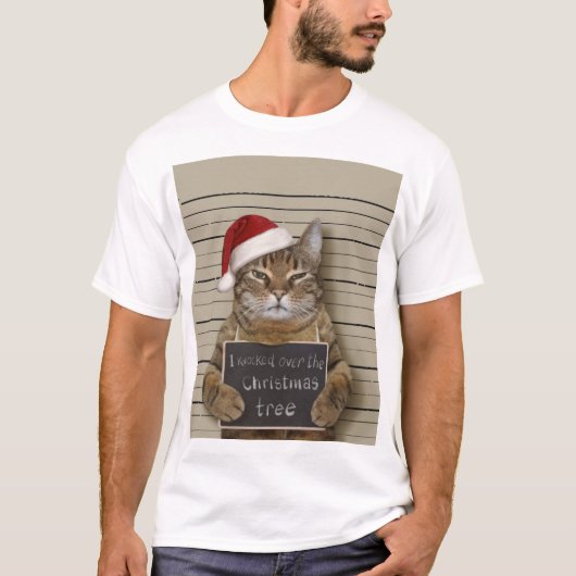 ムグショットキャットクリスマス Tシャツ (正面)