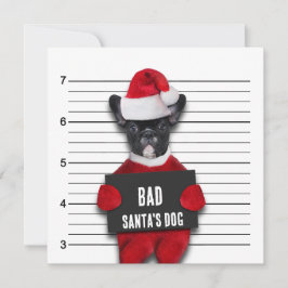 ムグショットバートサンタのおもしろい犬クリスマス 招待状