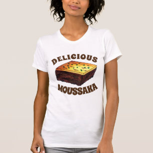 ムサカギリシャ地中海の食品茄子ポテト Tシャツ