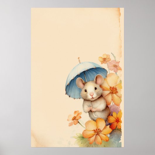 ムシキツネの花オールド紙 ポスター (正面)