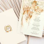 ムシャのアールヌーボー ウェディングディナーメニュー 招待状