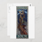 ムシャの朝の星アールヌーヴォー ポスターの女性 ポストカード (正面/裏面)