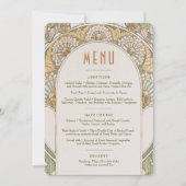 ムシャ風のヴィンテージ・アールヌーボー結婚式招待状 招待状 (正面)