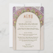 ムシャ風のヴィンテージ・アールヌーボー結婚式招待状 招待状 (正面)