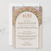 ムシャ風のヴィンテージ・アールヌーボー結婚式招待状 招待状 (正面)