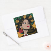 ムジェールマリアチメキシカーナヒスパニック伝統ステッカー スクエアシール (封筒)