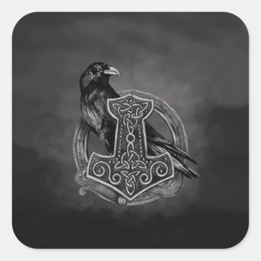 ムジョルニール – トールとレイヴンのハンマー スクエアシール (正面)