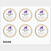 ムスカジンのジャムまたはゼリー缶詰瓶ラベル ラウンドシール (シート)