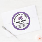 ムスカジンモダンジャムまたはゼリー缶詰瓶ラベル ラウンドシール (封筒)