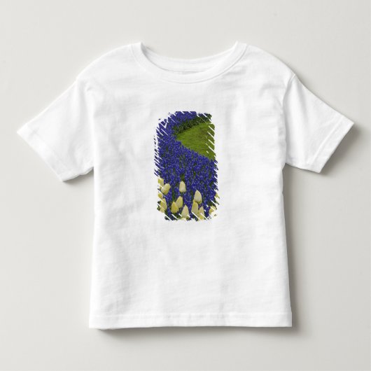 ムスカリの花のガーデンパターン 2 トドラーTシャツ (正面)