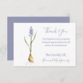 ムスカリパーソナライズされた悔やみや弔慰サンキューカード ノートカード (正面/裏面)