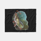 ムスキーハンタームスキー漁師フライ釣りルアー11月 フリースブランケット (正面(横))