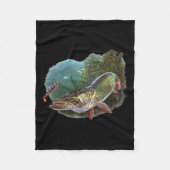 ムスキーハンタームスキー漁師フライ釣りルアー11月 フリースブランケット (正面)