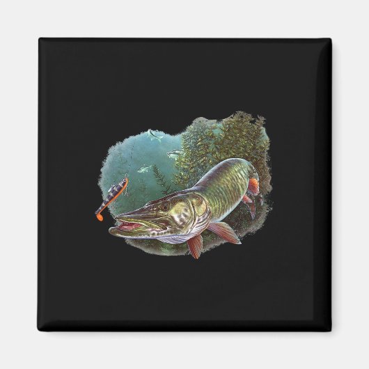 ムスキーハンタームスキー漁師フライ釣りルアー11月 マグネット (正面)