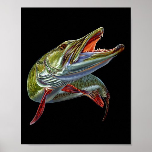 ムスキーハンタームスキー漁師ルアーフライ釣り11月 ポスター (正面)