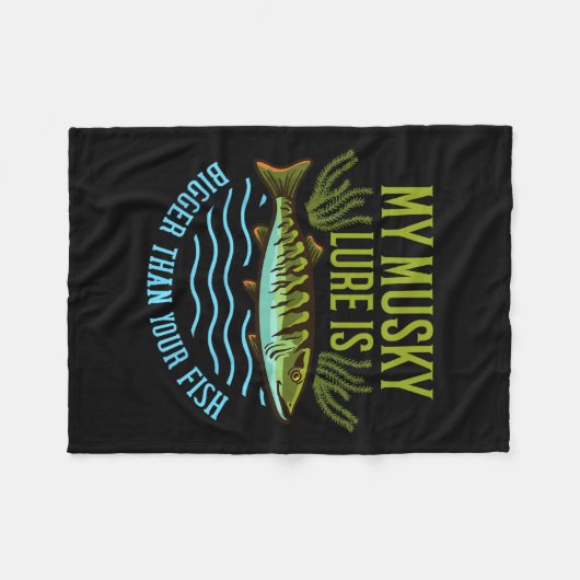 ムスキー魚釣りギフトムスキールアームスケルルンルンジ フリースブランケット (正面(横))