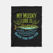 ムスキー魚釣りギフトムスキールアームスケルルンルンジ フリースブランケット (正面)