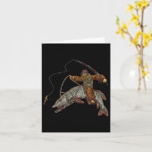 ムスキー魚釣りタイガームスキー狩りビッグフートフィッシャーム カード (黄色い花)