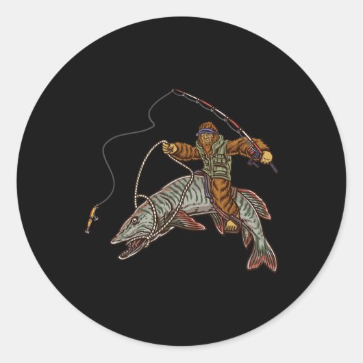 ムスキー魚釣りタイガームスキー狩りビッグフートフィッシャーム ラウンドシール (正面)