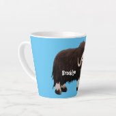 ムスクおもしろい牛漫画イラストレーション カフェラテマグ (左アングル)