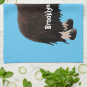 ムスクおもしろい牛漫画イラストレーション キッチンタオル (折り畳み)