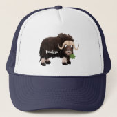 ムスクおもしろい牛漫画イラストレーション キャップ (正面)