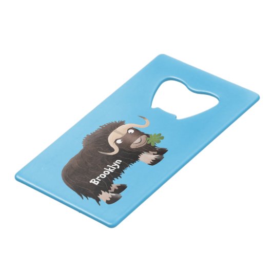 ムスクおもしろい牛漫画イラストレーション クレジットカード栓抜き (裏面アングル)