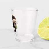 ムスクおもしろい牛漫画イラストレーション ショットグラス (右)
