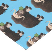 ムスクおもしろい牛漫画イラストレーション ショートテーブルランナー (コーナー)