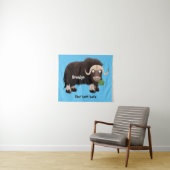 ムスクおもしろい牛漫画イラストレーション タペストリー (インサイチュ(横))