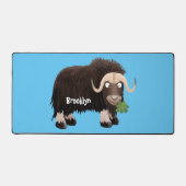 ムスクおもしろい牛漫画イラストレーション デスクマット (正面)