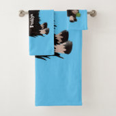 ムスクおもしろい牛漫画イラストレーション バスタオルセット (インサイチュ)