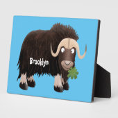 ムスクおもしろい牛漫画イラストレーション フォトプラーク (側面)