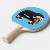 ムスクおもしろい牛漫画イラストレーション 卓球ラケット (正面アングル)