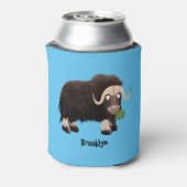 ムスクおもしろい牛漫画イラストレーション 缶クーラー (缶裏面)