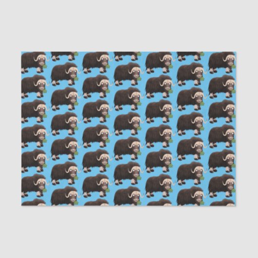 ムスクおもしろい牛漫画イラストレーション 薄葉紙 (正面)