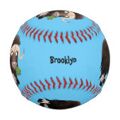 ムスクおもしろい牛漫画イラストレーション 野球ボール (裏面)