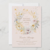 ムスクお洒落ボタニカルのブライダルシャワー招待 招待状 (正面)