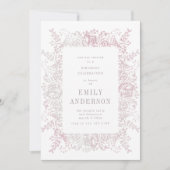 ムスクピンクフローラ誕生日招待状 招待状 (正面)