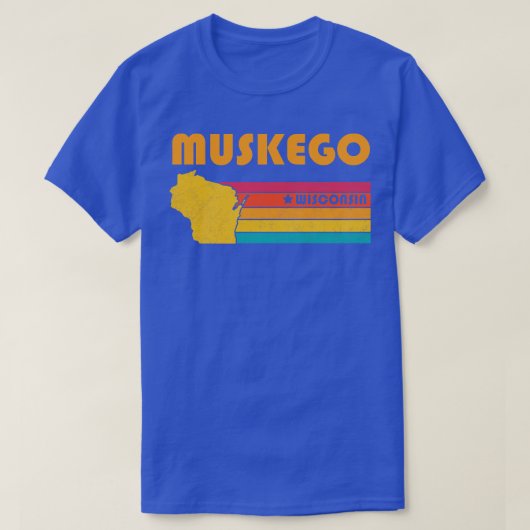 ムスケゴウィスコンシンヴィンテージ動揺して土産 Tシャツ (デザイン正面)