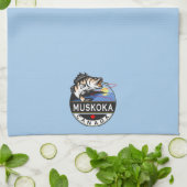 ムスコカクールカダ魚釣りアウトドアクレスト キッチンタオル (折り畳み)